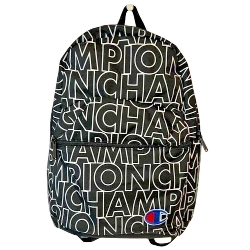 Champion Large Backpack Embroidered C Multi Zipper Pockets Padded Straps College